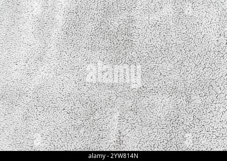 Gray fabric cloth with short pile fluffy and soft abstract texture background. Close-up detail macro photography top view of dark white surface cloth Stock Photo
