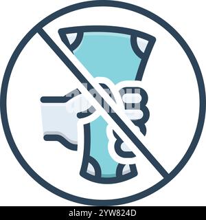 Icon for stop, bribe Stock Vector