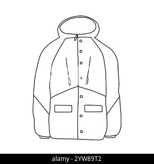 Winter jacket hand drawn doodle sketch Stock Vector