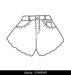 Hand drawn doodle denim shorts vector illustration Stock Vector
