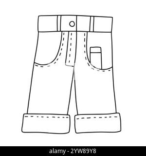 Hand drawn doodle denim shorts vector illustration Stock Vector