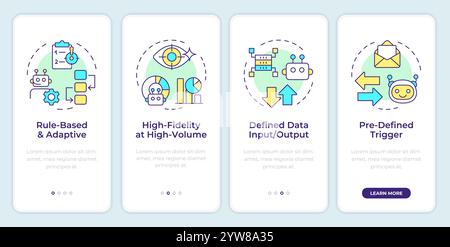 Criteria for RPA onboarding mobile app screen Stock Vector