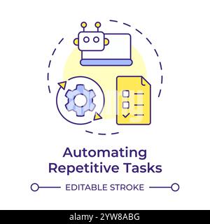 Automating repetitive tasks multi color concept icon Stock Vector
