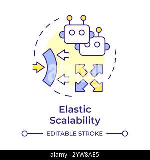 Elastic scalability multi color concept icon Stock Vector