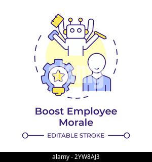 Boosting employee morale multi color concept icon Stock Vector