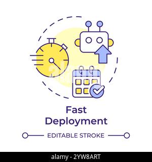 Fast deployment multi color concept icon Stock Vector