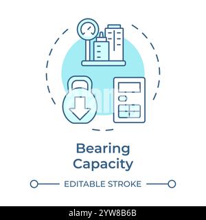 Bearing capacity examination soft blue concept icon Stock Vector