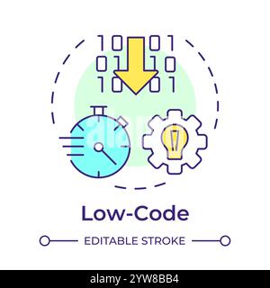Low code multi color concept icon Stock Vector