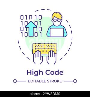 High code multi color concept icon Stock Vector