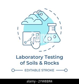 Laboratory testing of soils and rocks soft blue concept icon Stock Vector