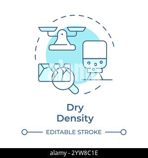 Dry density test soft blue concept icon Stock Vector