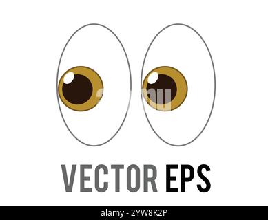 The isolated pair of pervy or shifty eyes icon, glancing slightly to the left Stock Vector