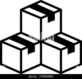 Stacked cardboard boxes vector icon illustration Stock Vector