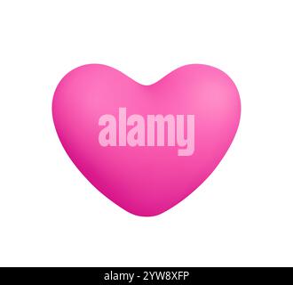 Red purple heart. Valentine's day, wedding, love, social media concept. 3d vector icon. Cartoon minimal style. Stock Vector