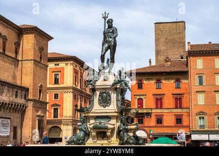 Neptune's Fountain on Piazza del Nettuno in historic city centre of Bologna in the Emilia-Romagna region of northern Italy Stock Photo