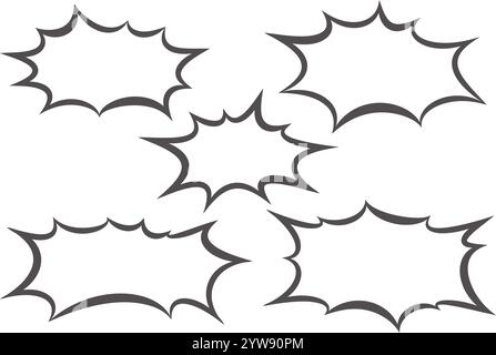 Comic speech bubble. Vector cartoon manga frame with bomb explosion effect. Boom clouds for text on white background. Surprise box for sale banner Stock Vector