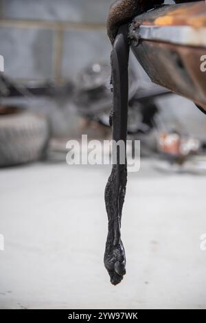 The 'Minder' TV show Ford Capri after it caught fire, caused by an ...