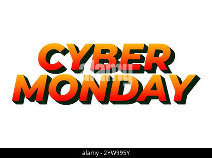 Cyber monday. Text effect design in 3 dimensions look, good for social media ads Stock Vector