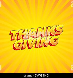 Thanksgiving text effect design for social media ads Stock Vector