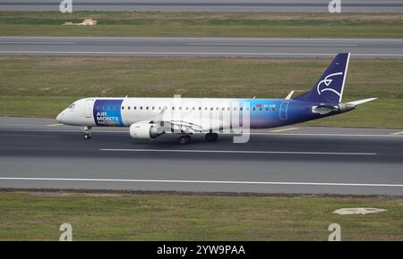 ISTANBUL, TURKIYE - SEPTEMBER 02, 2023: Air Montenegro Embraer 195LR (283) landing to Istanbul International Airport Stock Photo