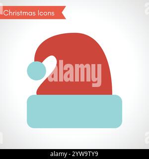 Santa Claus Christmas hat. Christmas Icon. Vector illustration Stock Vector