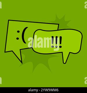 Communication speech bubbles on green background. Vector illustration Stock Vector
