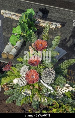 Gravestone Roccoco Floral decoration on gravestone. Church of Saint Mary, Thornthwaite ...