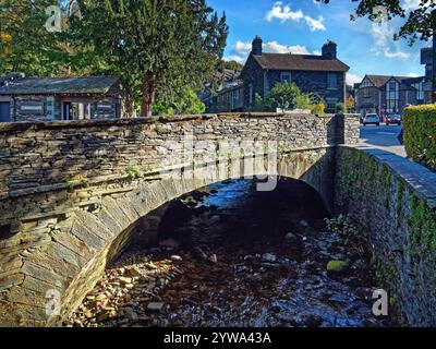 UK, Cumbria, Lake District, Ambleside, Rydal Road Bridge over Stock Ghyll. Stock Photo