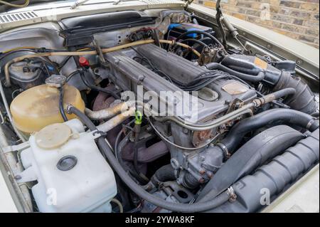 Mercedes R280 Engine Engine in a 1982 R107 Mercedes 280SL classic German sports car with ...