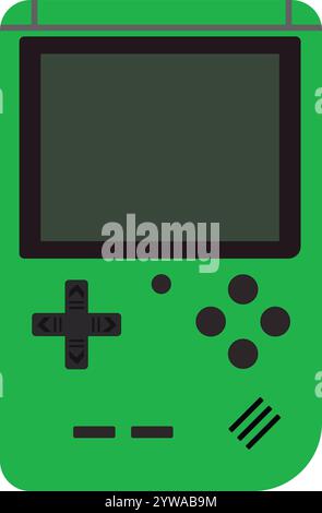 Portable Handheld green, Video Game, Portable Game console, Game Gadget Stock Vector