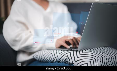 Woman using computers to learning online with webinar, Internet lessons, Webinar, Education online concept, video tutorial, Education concept, Technol Stock Photo