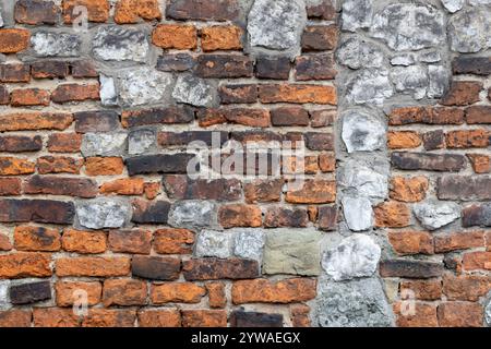 Old Rustic Brick and Stone Wall Texture Stock Photo