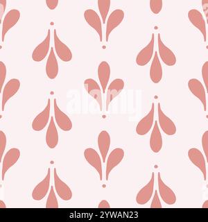 Seamless vector pattern with elegant pink fleur de lis flowers textile scrapbook packaging. Vector illustration Stock Vector