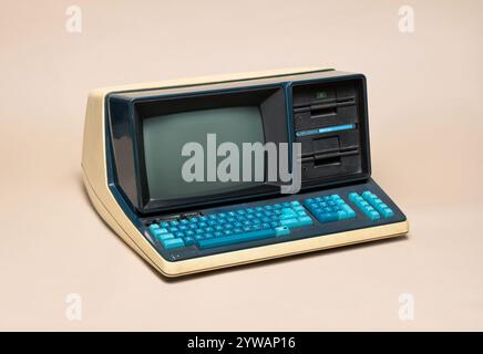 Pavia, Lombardy, Italy - October 12, 2024: Data General MPT/100 PC at Ctrl+Alt Museum. Its nickname was “Muppet”, the price was $4889, a successful OE Stock Photo