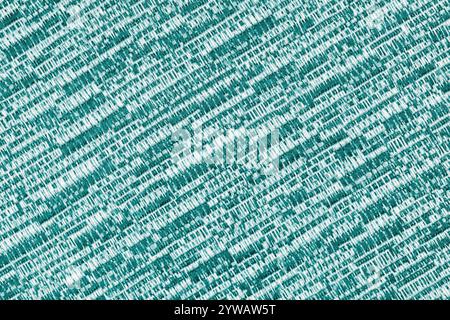 Melange turquoise and white fabric texture, mixed color textile background. Close up, macro of jacquard  cloth with diagonal coarse weaving. Wallpaper Stock Photo