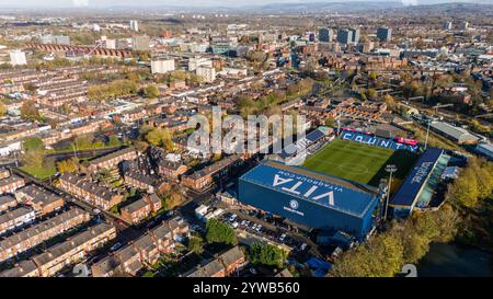 Aerial view of Edgeley Park Stadium, home of Stockport County, ahead of ...