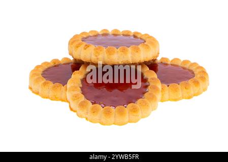 cookies with jam isolated on white background Stock Photo