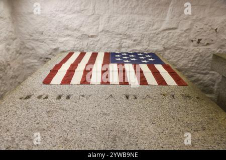 Grave of US President John Adams, at United First Parish Church, Quincy, Massachusetts Stock Photo