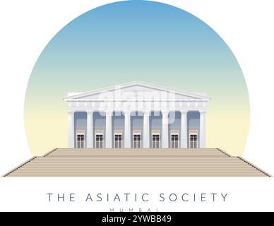 The Asiatic Society Mumbai - Stock Image as JPG File Stock Vector