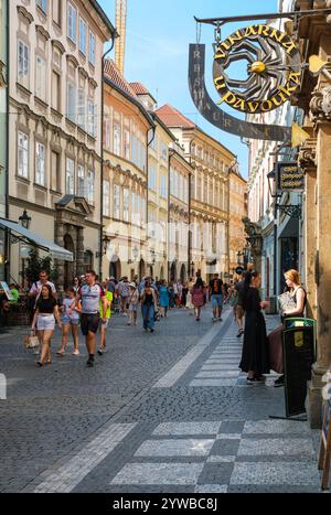 Street scene in Prague, Czech Republic, near Old Town Square Stock