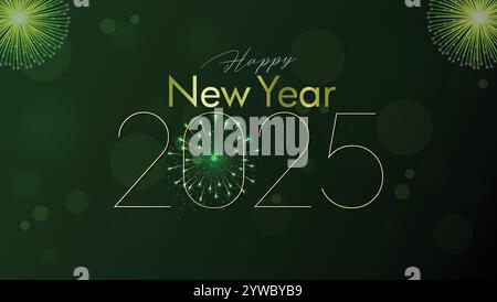 Happy New Year - 2025 New Year Design - New Year Modern Design Stock Vector