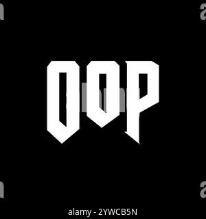 OOP letter logo design for technology company. OOP logo design black and white color combination. OOP logo, OOP vector, OOP design, OOP icon, OOP alph Stock Vector