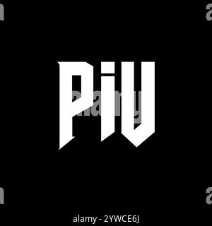 PIU letter logo design for technology company. PIU logo design black ...