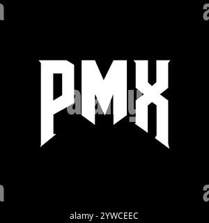 PMX letter logo design for technology company. PMX logo design black ...