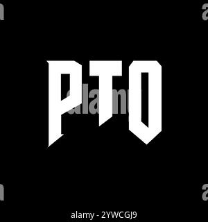 PTO letter logo design for technology company. PTO logo design black ...