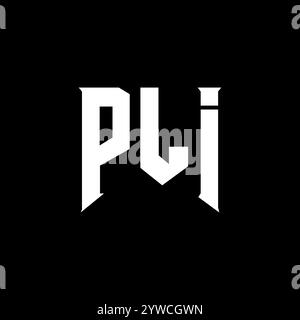 PLI letter logo design for technology company. PLI logo design black and white color combination. PLI logo, PLI vector, PLI design, PLI icon, PLI alph Stock Vector