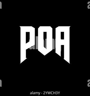 POA letter logo design for technology company. POA logo design black ...