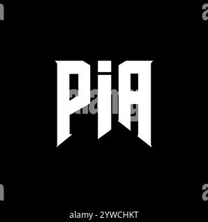 PIA letter logo design for technology company. PIA logo design black ...