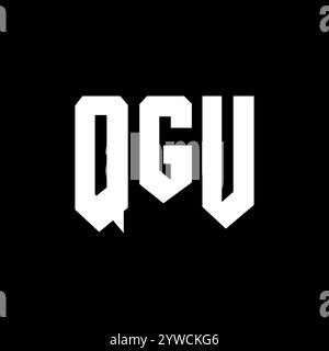 QGU letter logo design for technology company. QGU logo design black ...