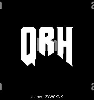 QRH letter logo design for technology company. QRH logo design black ...